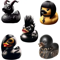 7-teiliges Whimsy Goth Enten-Deko-Set, Punk-Ente Goth-Ente - Garage Kits, Einzigartige Gothic-Geschenke & Sammlerstücke