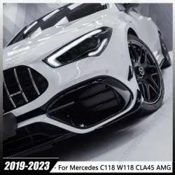 Auto Front Lip Stoßstange Seite Haube Nebel Lampe Licht Abdeckung Für Mercedes Benz C118 W118 CLA45 AMG 2019-2023 spoiler Air Vent Rahmen Trim