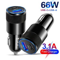 66W USB Auto Ladegerät Typ C Schnelle Lade Telefon Adapter Für Xiaomi Huawei PD Telefon Ladegerät Auto Adapter buchse Zigarette Leichter