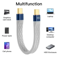 Typ-C auf Typ-C 240 W kurzes Kabel, schnelles Laden, USB-C-Kabel, 40 Gbit/s Datenübertragung, 8K flaches, schlankes FPC-Datenlade-Verlängerungskabel ?