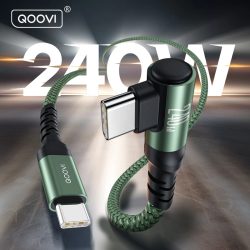 QOOVI PD240W Winkelkabel Ultra-Schnelles Ladekabel USB Typ-C Kabel PD3.1 Schnellladung für Laptop Samsung Xiaomi iPhone 17 MacBook