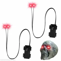 2 Stück leuchtende Halloween-Augen mit Timer, leuchtende Skelett-Augen, Horror-DIY-Augen für Masken, Kürbisse, Grabsteine und Requisiten