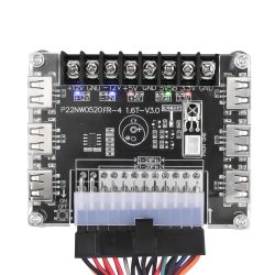 24 Pins ATX Netzteil Breakout Board und Acrylgehäuse Kit Modul Adapter Stromanschluss Unterstützung 12V -12V 5V 5VSB 3,3V