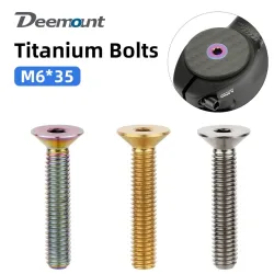 Deemount Fahrrad-Steuersatzschrauben Titan M6*35mm CNC Senkkopf Vollgewinde MTB BMX Fahrräder Vorbau-Topcap Ti Halteschraube
