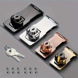 Verriegelungs-Haspe, robuste verriegelbare Haspe, Heftklammer mit Schlüsseln, Vorhängeschloss, Schrank, Schuppen, Garage, Schloss, Büro, Schrank, Sicherheitsschloss-Hardware
