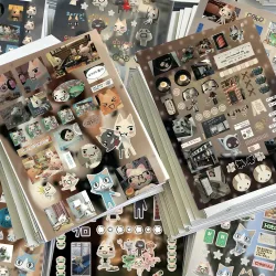 8 Stück Cartoon Doro Katze Niedliche Aufkleber Inoue Toro Sticker für Gepäck, Koffer, Skateboard, Handy, Tagebuch, Graffiti-Aufkleber Geschenk Spielzeug