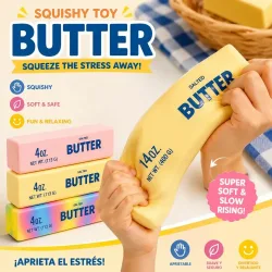 Quetschbares Elastisches Butterstab-Fidget-Spielzeug in Käseform, Stressabbau-Spiel, Lustiges Entspannungs- und Scherzspielzeug zur Angstlinderung