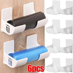 2/6PCS Wand Montiert Müll Taschen Halter Müll Tasche Lagerung Box Organizer Kunststoff Tasche Film Container Spender für Küche Regal