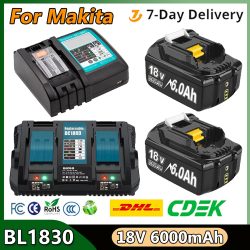 Für Makita BL1830 Ersatz Batterie 6000 mAh Batterie 18 V BL1830 BL1815 BL1860 BL1840 Werkzeug Akku Mit 6A Ladegerät