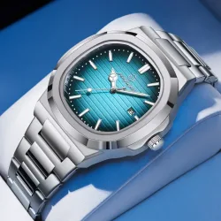 2026 Neue Luxus Militär-Herrenuhr Quadratisch Wasserdicht Leuchtend Datum Woche Herrenuhr Edelstahl Quarz Herrenuhren Reloj+Box