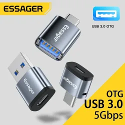 Essager USB Typ C OTG Adapter Typ-C USB-C Stecker auf USB 3.0 Buchse Konverter für MacBook Xiaomi mi Samsung USBC OTG Stecker