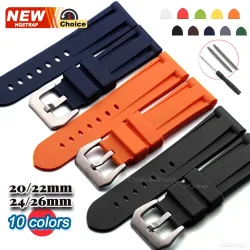 10 farben Gummi für Panerai Strap 20mm 22mm 24mm 26mm Sport Silikon Uhr Band Frauen Männer wasserdichte Armband Universal Gürtel