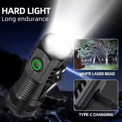 Neue extrem leistungsstarke Taschenlampe, 3-Kern-LED, taktische Mini-Taschenlampe, wiederaufladbar, Hochleistungs-LED-Taschenlampe, Metallstift-Clip-Handlampe