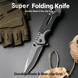 Outdoor-Klappmesser ? Klinge aus hochhartem Stahl, scharf und kompakt, perfekt zum Mitnehmen, geeignet für Camping und Überleben.