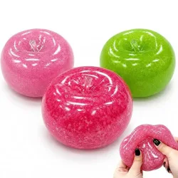 Eisiger Slush Apfel Squishy Spielzeug Glitzer Flüssigsand Stressabbau Langsam aufsteigendes Fidget-Sensorik-Spielzeug Schreibtischdeko Geschenk 3 Farben Slushy Textur