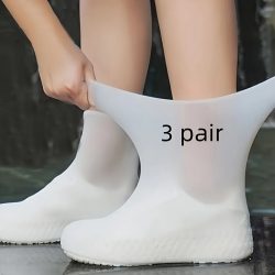 3 Paar Stiefel-Überschuhe, wasserdicht, Unisex-Schuhschutz, elastisch, verschleißfest, für den Außenbereich, wiederverwendbar, für regnerische Tage