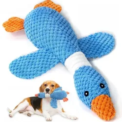 Neues blaues Gänse-Hundespielzeug, Katzenspielzeug, Haustierspielzeug, zweifarbiges Gänse-Kauspielzeug, robustes Plüsch-Soundspielzeug, Plüschtier, Haustierbedarf
