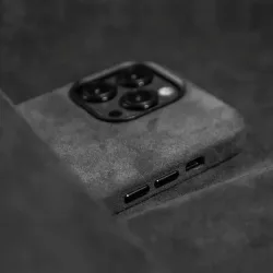 Hochwertige magnetische Ladehülle aus importiertem Leder für iPhone 17, 16, 12, 13, 14, 15, Pro Max 16 Plus, hochwertige Wildleder-Metallknöpfe