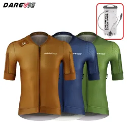 DAREVIE Radtrikot Gravel mit 8 Taschen für lange Fahrten, hochwertiges Herren-Radtrikot, rutschfest, feuchtigkeitsableitend, Herren-Radbekleidung