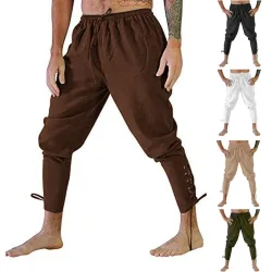 Piratenhose, Wikinger-Kostüm für Herren, Renaissance, mittelalterliche Hose, Kordelzug, Shorts, Halloween-Kostüm, Erwachsene, Cosplay