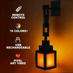 2026 Pixel-Stil Nachtlicht Tragbare Laterne Tischdekoration 16 Farben RGB-Fernbedienung DIY Innendekoration Atmosphärenlicht
