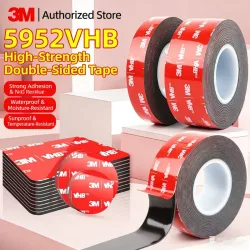 3M 5952 Starkes doppelseitiges Klebeband VHB, hochviskoses, dickes, festes, fahrzeugmontiertes, schwarzes Klebeband für Fahrtenschreiber, keine Spuren