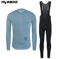 YKYWBIKE Herren-Radsport-Sets, langärmelig, lange Trägerhose, Fahrradbekleidung, Mann, Radfahren, Maillot, Rennrad-Set, Fahrradbekleidung