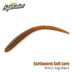 Supercontinent Slow SinkingTrout Worm Soft Baits 20PCS Künstliche Angelköder Meereswürmer Regenwurm Angeln Soft Lures Wobbler