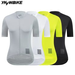 YKYWBIKE Frauen Radfahren Jersey Kurzarm Dünne Weibliche Fahrrad Jersey Rennrad Shirt Pro Team Radfahren Kleidung Atmungsaktiv