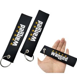 Newset JDM Racing Japan Schlüsselanhänger bestickter Nylongewebe-Schlüsselanhänger Five Stars Wanted Moto Schlüsselanhänger Autoschlüsselanhänger
