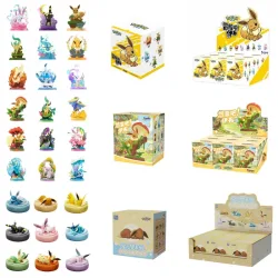 Originalprodukt Pokemon Anime Actionfiguren Eevee Familien-Set Blind Box Sammlerstücke Modell Ornamente Spielzeug Geburtstagsgeschenke