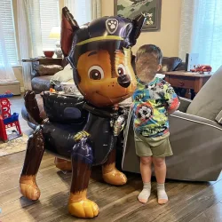 45 Zoll Riesiger Stehender Paw Patrol Ballon Cartoon Chase Folienballon für Kinder Jungen Geburtstagsparty Deko Paw Patrol Themen-Zubehör