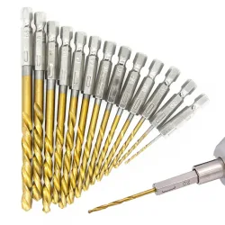 1,5/13pcs hss Hoch geschwindigkeit stahl Titan beschichteter Bohrers atz 6,5 Sechs kant schaft mm-mm Sechs kantgriff Spiralbohrer