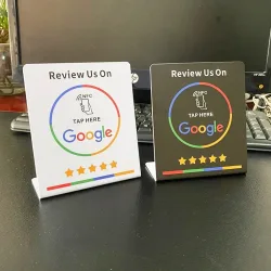 13,56 MHz programmierbare Google-Bewertungskarte NFC-Station Tisch-NFC Google-Bewertungsanzeige Biegbare Karte Stehender Markenhalter