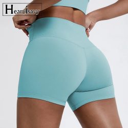 Hearuisavy Sommer Laufshorts für Damen Po-Lifting Leggings Damen Radsport Slim Fit Workout Shorts Hochgeschnittene Yoga-Shorts