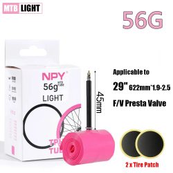 NPY TPU 1 Stück MTB Fahrradschlauch Licht 26 27,5 29 Zoll Fahrrad TPU Material Reifen 45 mm französisches Ventil Superleicht Anti-Oxidation