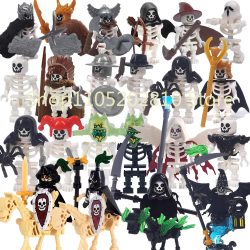 Halloween Totenkopf MOC Figuren Bausteine Mittelalterliches Skelett Ritter Armee DIY Integrierte Mini-Bausteine Buntes Dekoratives Spielzeug Geschenk