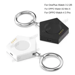 NONE, Magnetische Ladestation für OnePlus Watch 3 2 2R OPPO Watch X2 Mini/X/4 Pro/3 Pro/3/2/SE kabellose Ladestation Schlüsselanhänger USB/TypC