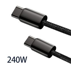240W/100W PD3.1 Schnellladekabel für iPhone17/16/15, Samsung S24/23/22, iPad Pro, MacBook Pro, Nylon geflochtenes langlebiges Kabel.