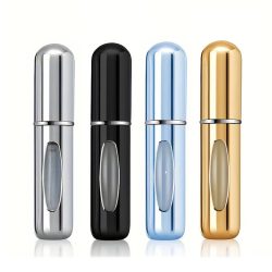 1/4 Stück 5 ml Parfümzerstäuber, tragbarer Flüssigkeitsbehälter für Kosmetika, Reisen, Mini-Aluminiumspray, leere nachfüllbare Flasche