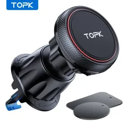 TOPK, TOPK Magnetische Autotelefonhalterung im Auto, Lüftungsschlitz, magnetisch, 6 N52-Magnete, universelle Handyhalterung für iPhone 15