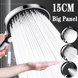 150 MM Große Panel 3 Modi Druck Boost Dusche Kopf Mit Filter Einstellbare Spray Düse Massage Dusche Wasserhahn Bad Zubehör