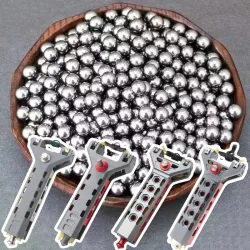 300 Stück 8-mm-Stahlkugeln für G5-Schleudern, Standard 8-mm-Stahlkugeln für den Außeneinsatz, geeignet für verschiedene Schleudern mit Wiederholungsfunktion.