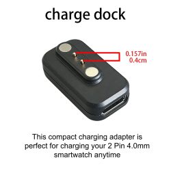 MCP2400 USB-C-Port-Magnetladeadapter, Ersatz-Transferkopf für 2-polige 4,0-mm-Smartwatch
