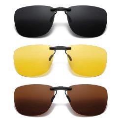 Quadratische Clip-On-Sonnenbrille für Damen, polarisiert, schwarze Linse, UV400, Nachtsicht, Fahren, Herren, Brille, Clips, blendfrei, Vintage-Brille