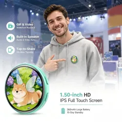 Dynamisches elektronisches Abzeichen-Display, 1,5 Zoll Touchscreen, Anime-E-Abzeichen für Spiele-Peripheriegeräte, ausgezeichnetes Geschenk für Fans, Freunde, Geburtstagsgeschenk