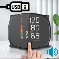 Wiederaufladbares Handgelenk-Blutdruckmessgerät, Blutdruckmessgerät, medizinisches englisches Sprachdigital-Tensiometro, Gesundheits-Tonometer
