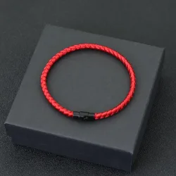 Hochwertiges Kielseil-Armband - Glücksbringendes Rotes Faden-Paararmband für Wohlstand und Reichtum - Magnetisches Armband