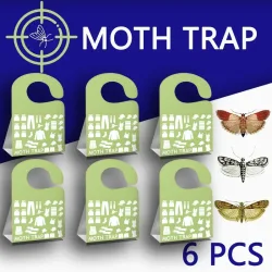 SilentKing 6PCS Mottenfallen Hausgarten Schädlingsbekämpfung Kleidung Küche Lebensmittel Speisekammer Motten Aufkleber Mottenfallen mit Pheromon