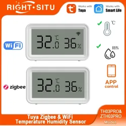 Tuya Zigbee 3,0 WiFi Temperatur Feuchtigkeit Sensor Smart Thermometer Hygrometer APP Fernbedienung Arbeit mit Yandex Alexa